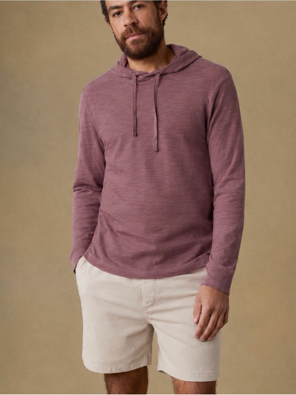 Men’s Faherty Sunwashed Organic Hoodie in Burgundy